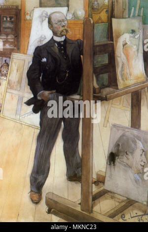 Autoportrait de Carl Larsson Banque D'Images