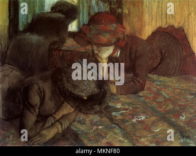 Conversation chez la modiste Banque D'Images