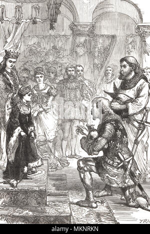 Les fiançailles du roi Richard II et de la princesse française, Isabelle de Valois, 1396 Banque D'Images