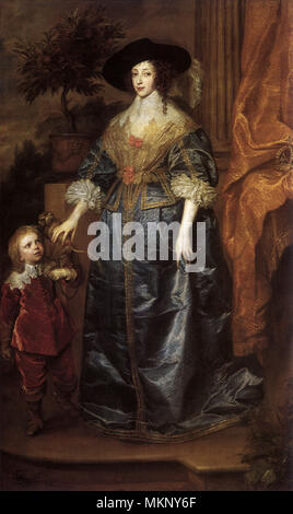 Reine Henrietta Maria avec son Dwarf Banque D'Images