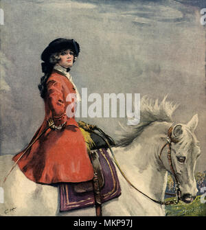 Femme à cheval Banque D'Images