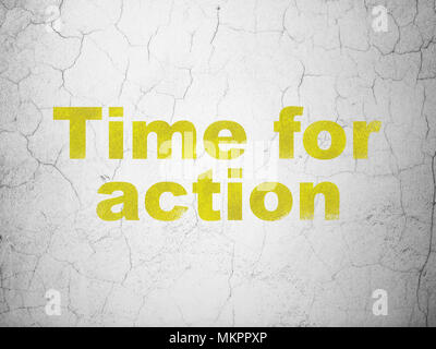 Timeline concept : le temps d'agir sur wall background Banque D'Images