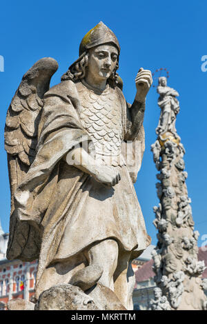 Sculpture l'Immaculata ou colonne de la peste à Kosice, Slovaquie vieille ville. Marian baroque et la colonne de la Sainte Trinité. Banque D'Images