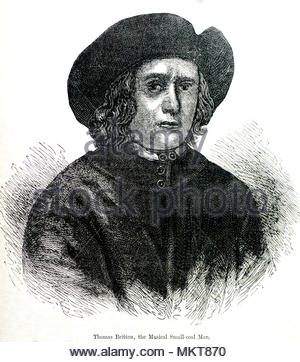 Thomas Britton, 1644 - 1714, était un marchand de charbon anglais surtout connu comme un promoteur de concert, antique illustration de circa 1880 Banque D'Images