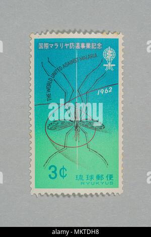 Stamp contre le paludisme, Ryukyu service postal, 1962, Collection Privée Banque D'Images