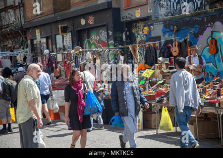 Sclater Street Market Off Brick Lane à Shoreditch, London UK Banque D'Images