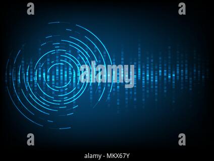 Résumé Contexte de l'onde sonore numérique Illustration de Vecteur