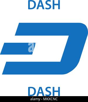 DASH cryptocurrency blockchain icône. L'argent électronique virtuel, internet ou cryptocoin symbole, logo Illustration de Vecteur