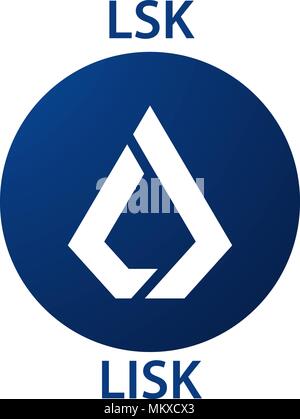 LISK cryptocurrency blockchain icône. L'argent électronique virtuel, internet ou cryptocoin symbole, logo Illustration de Vecteur