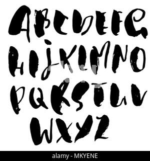 Grunge font de détresse. Lettres d'encre moderne brosse sèche. Alphabet manuscrites. Vector illustration. Illustration de Vecteur