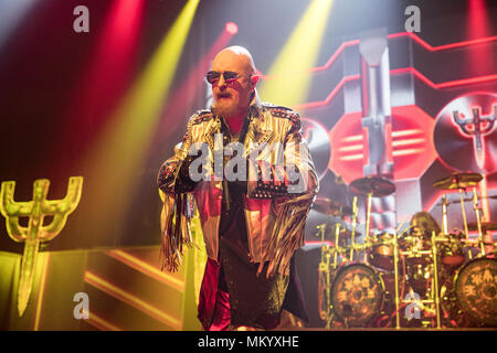 Rob Halford de Judas Priest effectue le 19 avril 2018 au Warfield Theater de San Francisco, en Californie. Banque D'Images