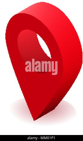 Emplacement isométrique pin. La position du pointeur. Tag Place Illustration de Vecteur