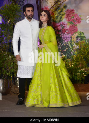 Mumbai, Inde. 08 mai, 2018. Bollywood acteur Ranbir Kapoor et autres Bhatt assister à la réception de mariage de l'actrice Sonam Kapoor et Anand Ahuja à hotel Leela Mumbai. Azhar Khan/Alamy Live News Banque D'Images