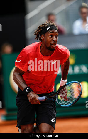 Madrid, Espagne. 9 mai, Centre de tennis du parc Manzanares, Madrid, Espagne ; Mutua Madrid Open de tennis ; GAEL MONFILS (FRA) en action contre Nadal : Action Crédit Plus Sport Images/Alamy Live News Banque D'Images