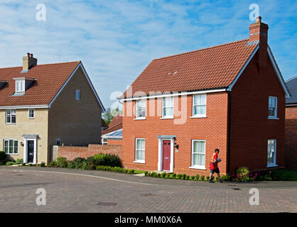 Priors" Grange, un développement de nouveaux logements par Hopkin's Homes, Aylesbury, Suffolk, Angleterre, Royaume-Uni Banque D'Images