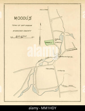 Plan de Moodus dans la ville de East Haddam. 1893 Banque D'Images