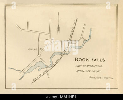 Plan de Rock Falls dans la ville de 2229. 1893 Banque D'Images