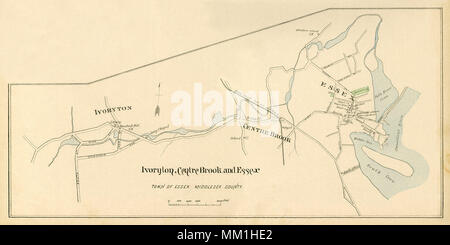 Plan de Ivoryton dans la ville d'Essex. 1893 Banque D'Images