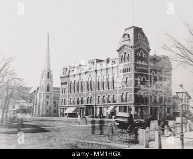 Ancien hôtel de ville sur la rue de l'Atlantique. Stamford. 1880 Banque D'Images