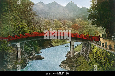 Pont sacré. Nikko. 1930 Banque D'Images