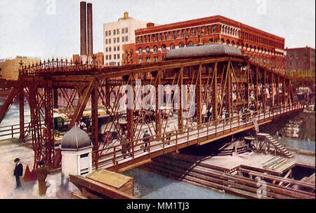 Madison Street Bridge. Chicago. 1910 Banque D'Images