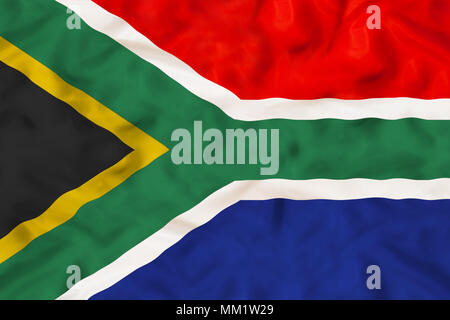Pays de l'Afrique du Sud de l'état indépendants bannière drapeau close-up avec forme texture tissu Banque D'Images