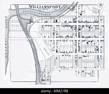 Plan de Williamsport. 1877 Banque D'Images