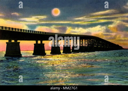 Bahia Honda Pont sur l'autoroute d'outre-mer. Key West. 1940 Banque D'Images