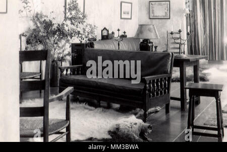 L'intérieur. Hôtel Ahwanee. Yosemite. 1935 Banque D'Images