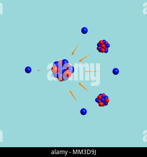 La fission nucléaire des isotopes de l'uranium - la théorie de la physique des particules élémentaires Banque D'Images