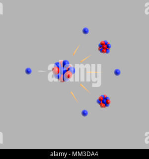 La fission nucléaire des isotopes de l'uranium - la théorie de la physique des particules élémentaires Banque D'Images