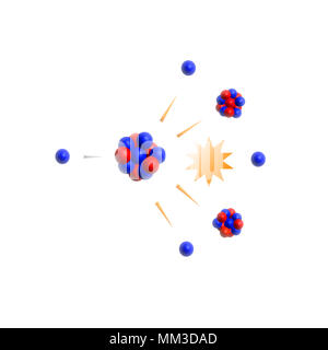 La fission nucléaire des isotopes de l'uranium - la théorie de la physique des particules élémentaires Banque D'Images