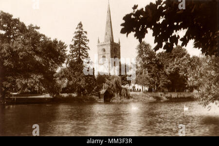 L'église Holy Trinity. Stratford-on-Avon. 1930 Banque D'Images