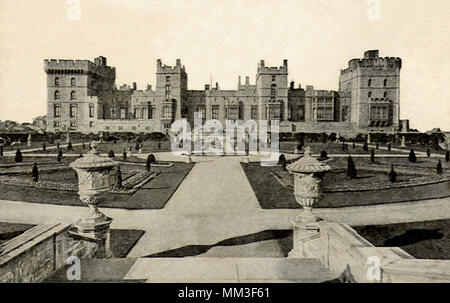 Terrasse de l'Est de château. Windsor. 1930 Banque D'Images