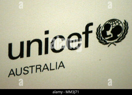 Logo das der Marke 'Unicef' Australie, Sydney, Australie. Banque D'Images