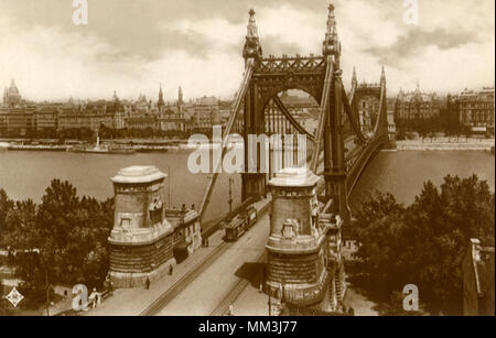 Pont Elisabeth. Budapest. 1930 Banque D'Images