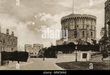 Tour Ronde et porte du château. Windsor. 1910 Banque D'Images