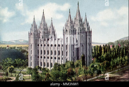 Mormon Temple. Salt Lake City. 1915 Banque D'Images