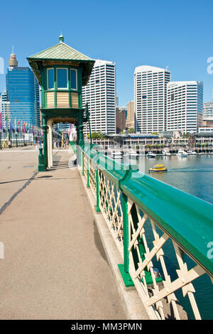 Pyrmont pont tournant de Darling Harbour district de Sydney Banque D'Images