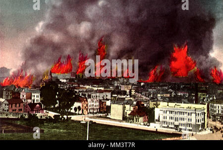 Grand Incendie de San Francisco. 1906 Banque D'Images