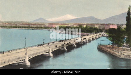 Pont du Mont Blanc. Genève. 1930 Banque D'Images