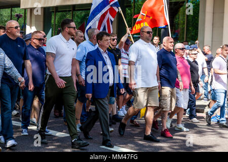 Nouveau chef de l'UKIP Gerard Batten prend part à une marche de Hyde Park à Whitehall pour assister à une liberté de parole rally, Londres, Royaume-Uni Banque D'Images