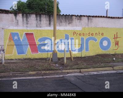 Graffiti de rue présidentielles à Ciudad Guayana, Venezuela. Banque D'Images