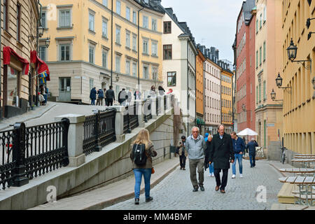 Gamla Stan, la vieille ville de Stockholm. La Suède Banque D'Images