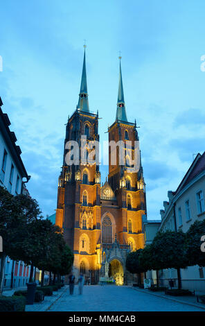 La Cathédrale de Saint Jean Baptiste à Ostrow Tumski. Wroclaw, Pologne Banque D'Images