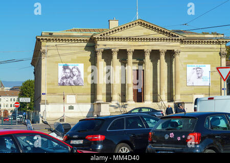 Genève, Suisse - le 18 octobre 2017 : la Place Neuve avec art museum Rath et Grand Theatre Banque D'Images