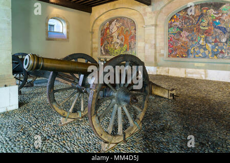 Genève, Suisse - le 18 octobre 2017 : L'ancien arsenal avec de vieux canons de bronze Banque D'Images