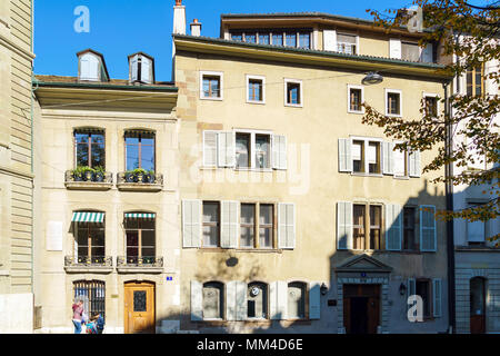 Genève, Suisse - le 18 octobre 2017 : Vintage maisons de la vieille ville Banque D'Images