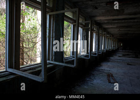 Ville de Pripyat vide près de la centrale nucléaire de Tchernobyl, Tchernobyl, dans le nord de l'Ukraine Banque D'Images