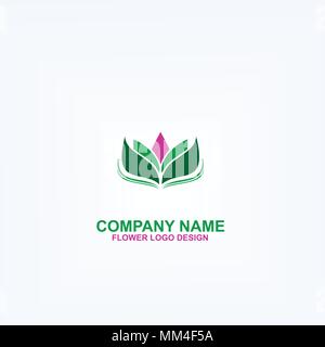 Logo fleurs design, logo lotus vecteur. Illustration de Vecteur